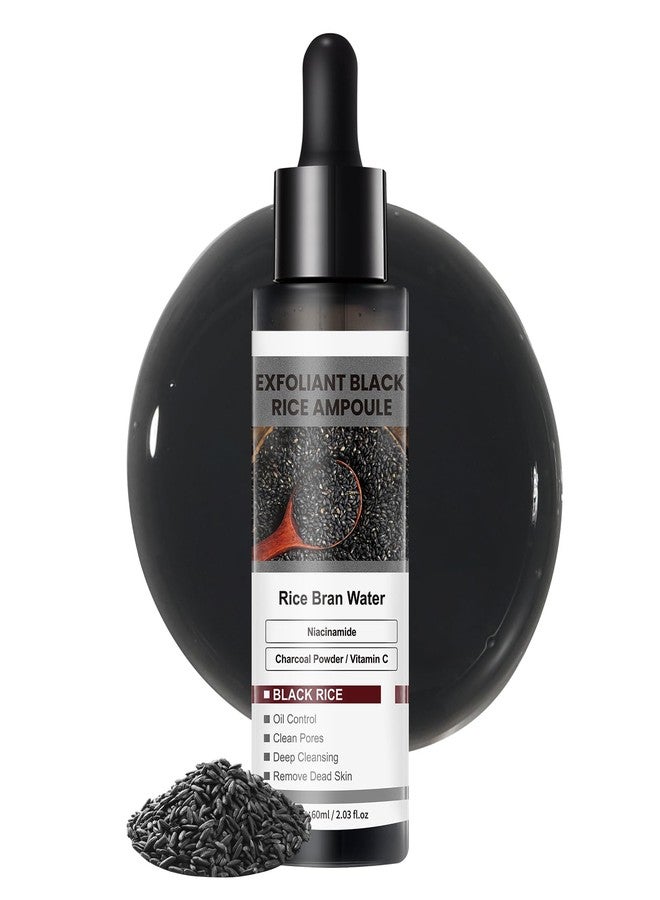 YAFUSIPE Black Rice Exfoliant & Body Scrub - Rice Peel Shot Glow Ampoule, 60ml Daily Face & Body Chemical Peel, Blackhead Remover & Pore Cleaner for All Skin Types, Dead Skin Removal - Image 1
